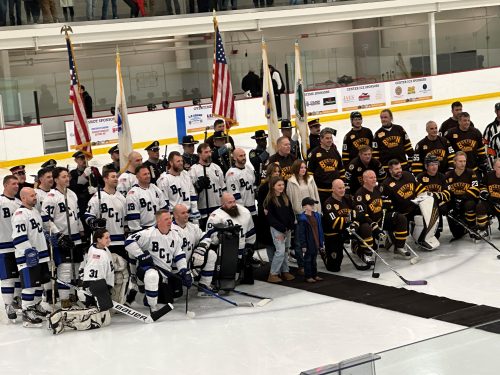 Boston Bruins Alumni vs. Berkshire County Law Enforcement hockey game in honor of Pittsfield Police officer Michael Silver